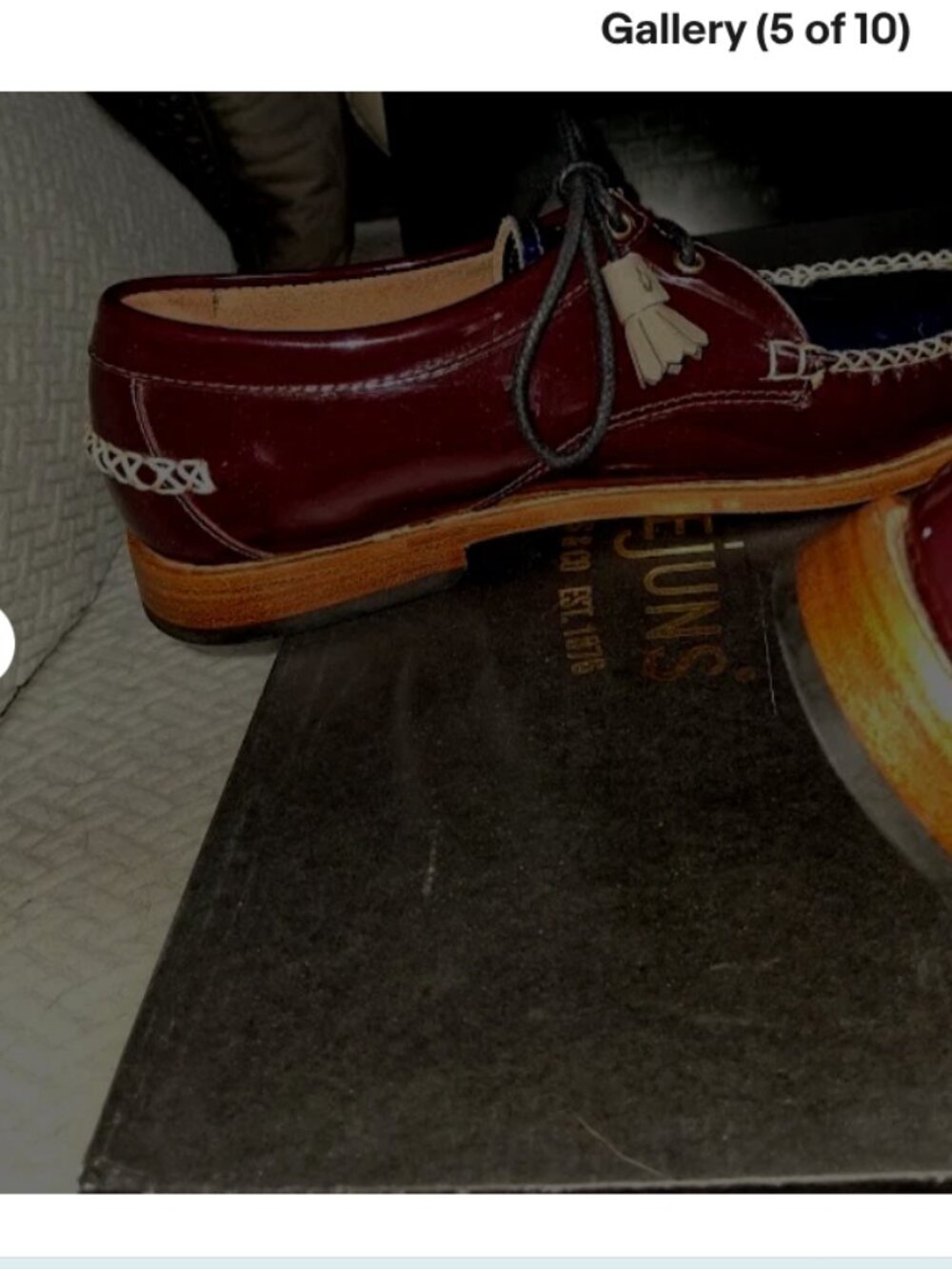 G.H. Bass Weejuns Winnie Blue Burgundy Tassel Patent Leather Loafers Sz 8.5M - Picture 4 of 10